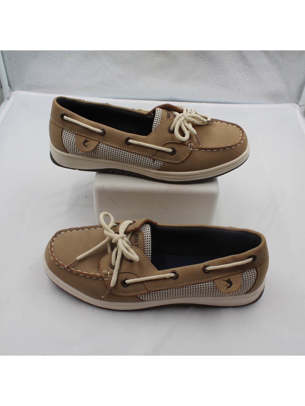 Reel Legends Sanibel Women Size 7.5 Slip On Comfort Boat Shoes Tan